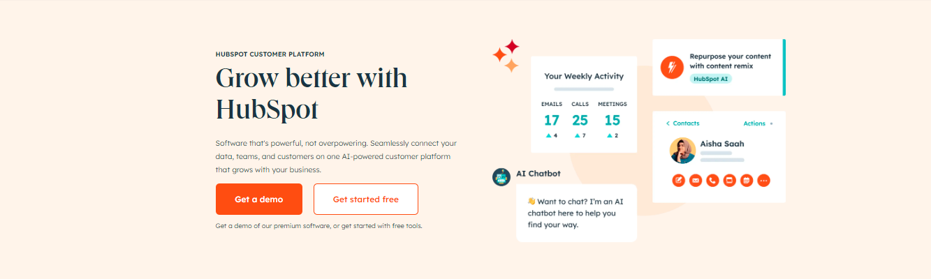 Hubspot B2B Email homepage screenshot